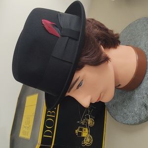 VINTAGE Dobbs Fifth Avenue New York Mens Fedora Black 7 1/8 IN ORIGINAL BOX